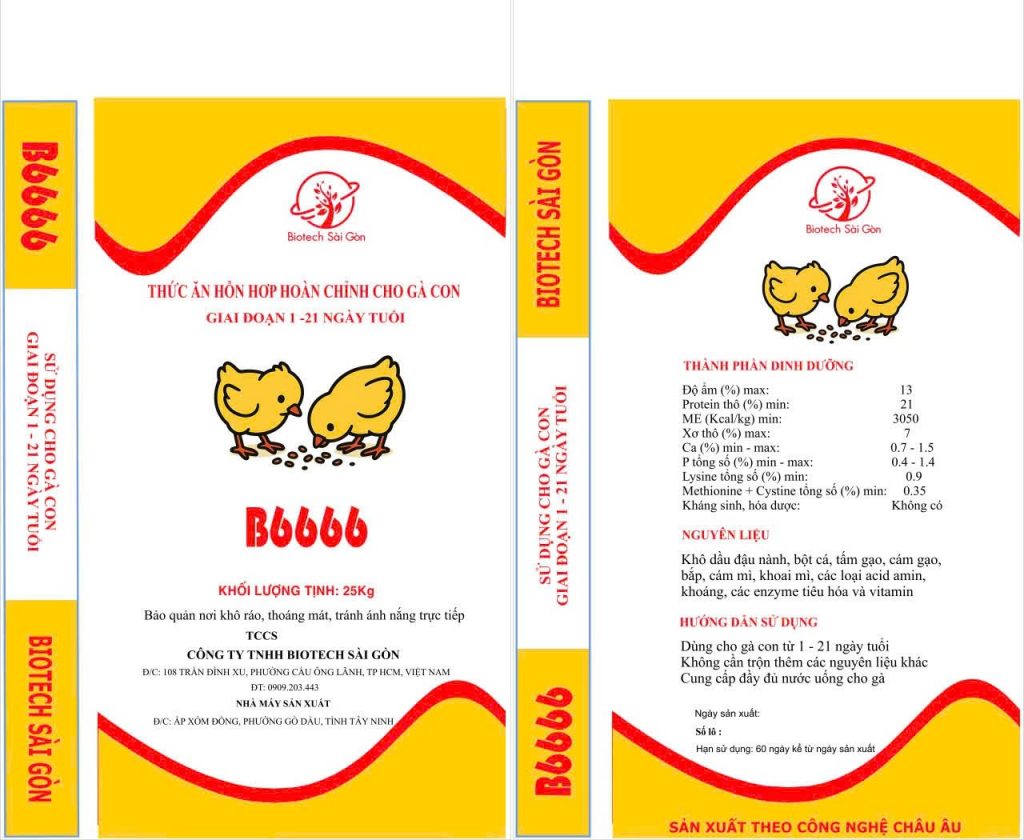 Thức ăn cho gà con B6666